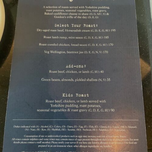 Bread street kitchen menu