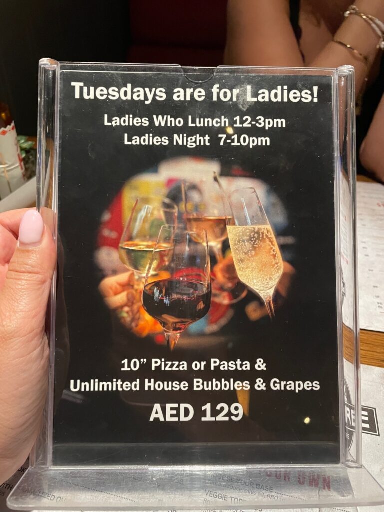 pitfire pizza ladies' night menu 