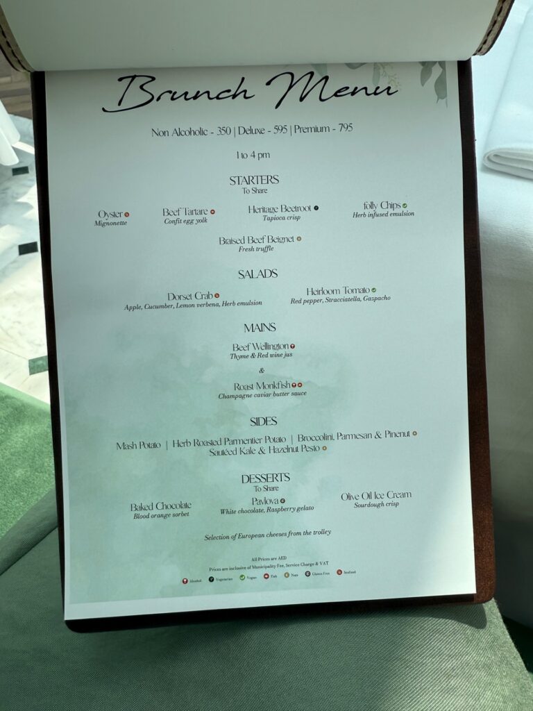 Folly Brasserie Brunch Menu