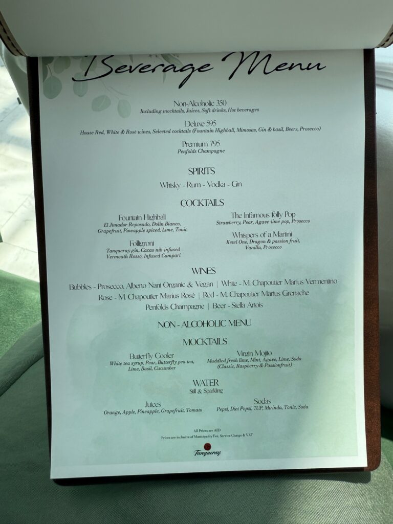 Folly Brasserie Brunch Drinks Menu