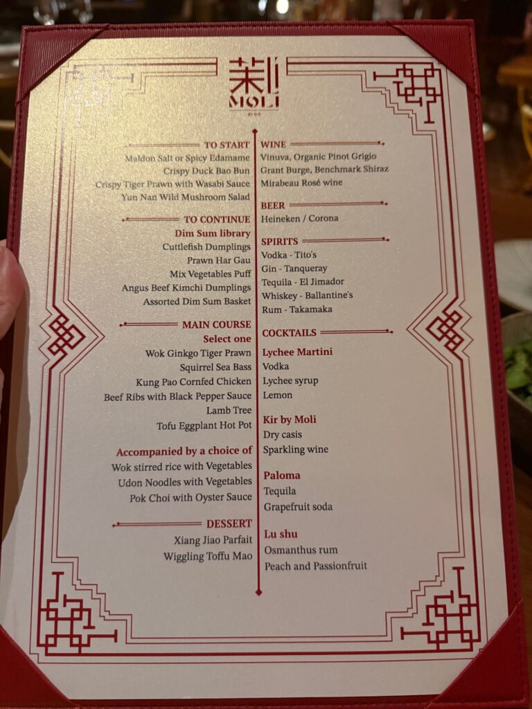 Moli By Shi brunch menu
