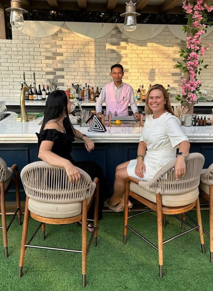 The beam outside wooden Bar