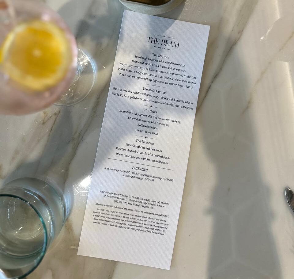 The Beam Sunday Brunch Menu