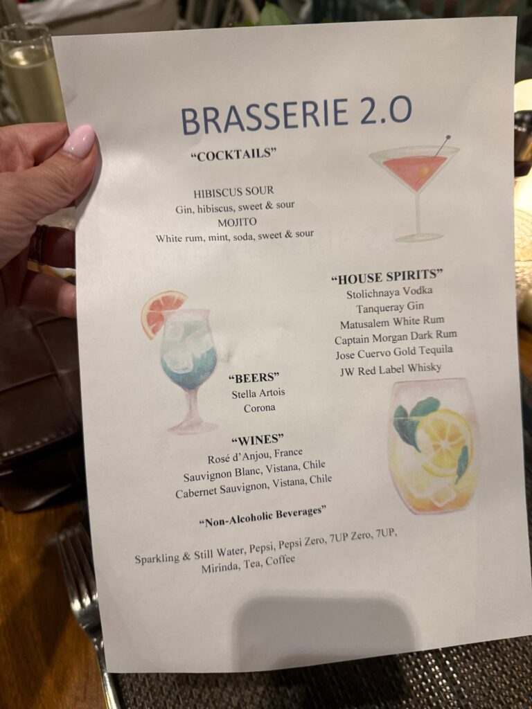 Brasserie 2.0 Brunch Drinks Menu