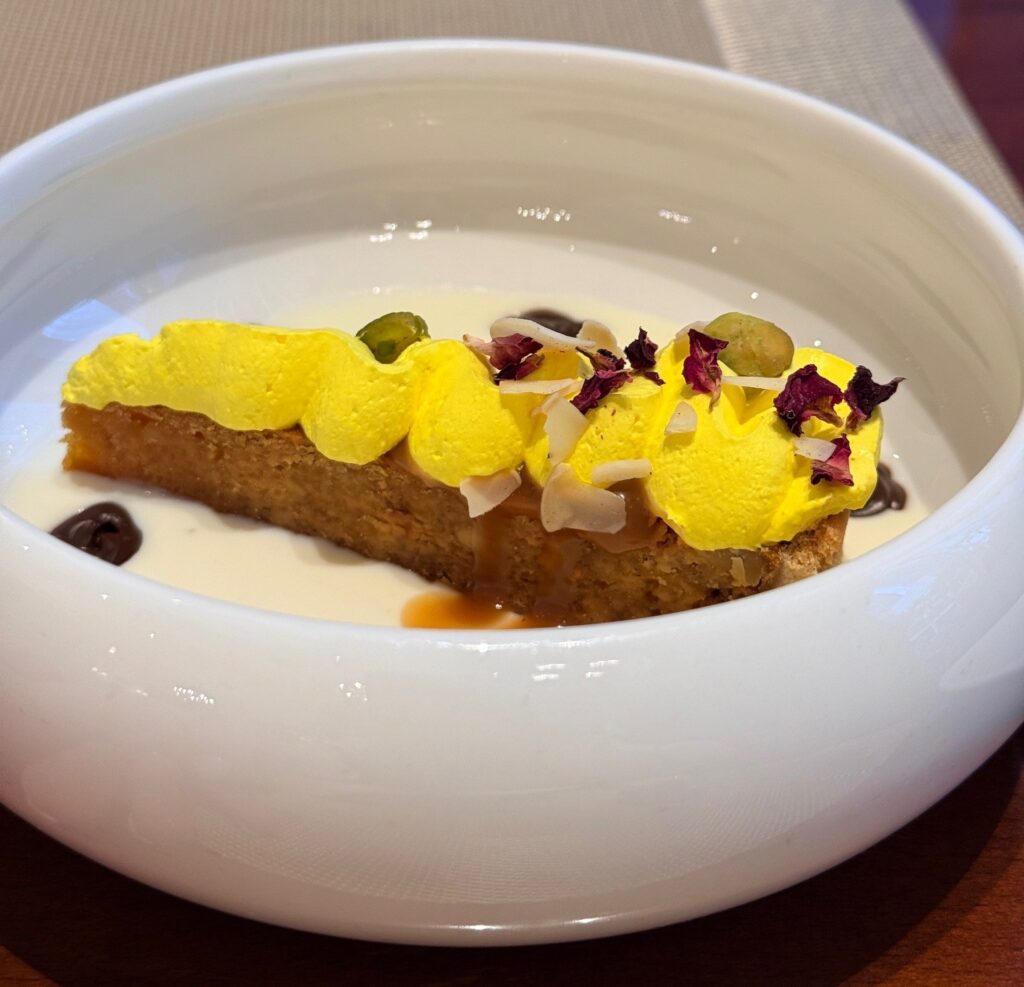 Traditional Chenna Poda Pie dessert at Punjab Grill Dubai