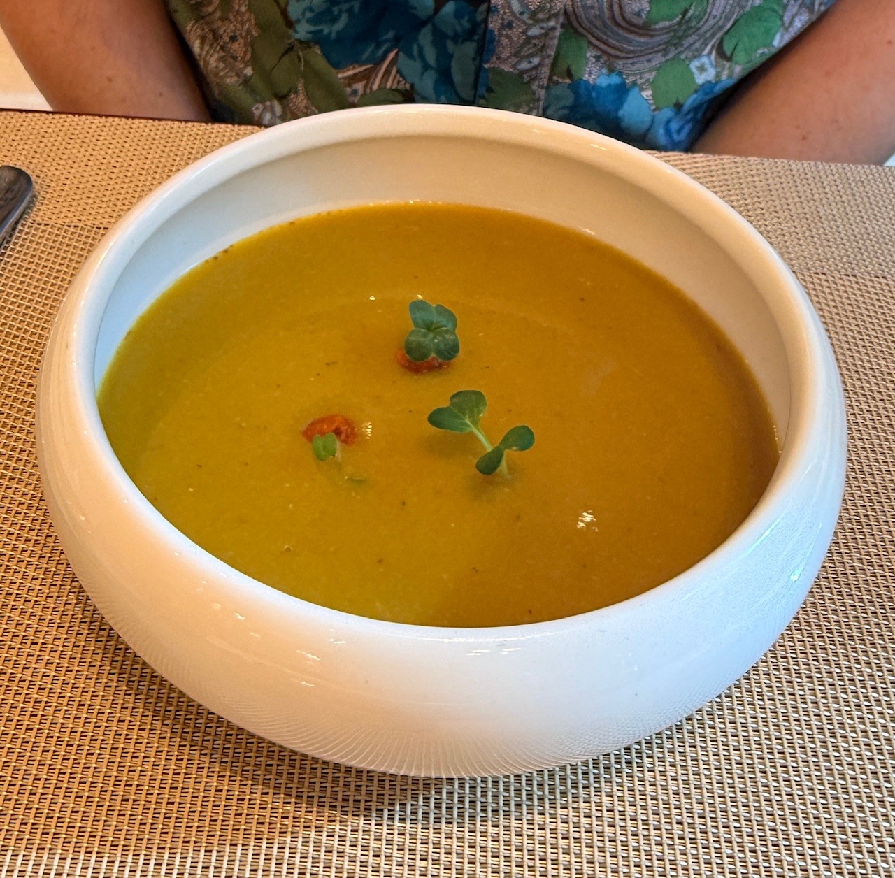 Dal shorba soup at Punjab Grill Dubai with spiced lentils and herbs