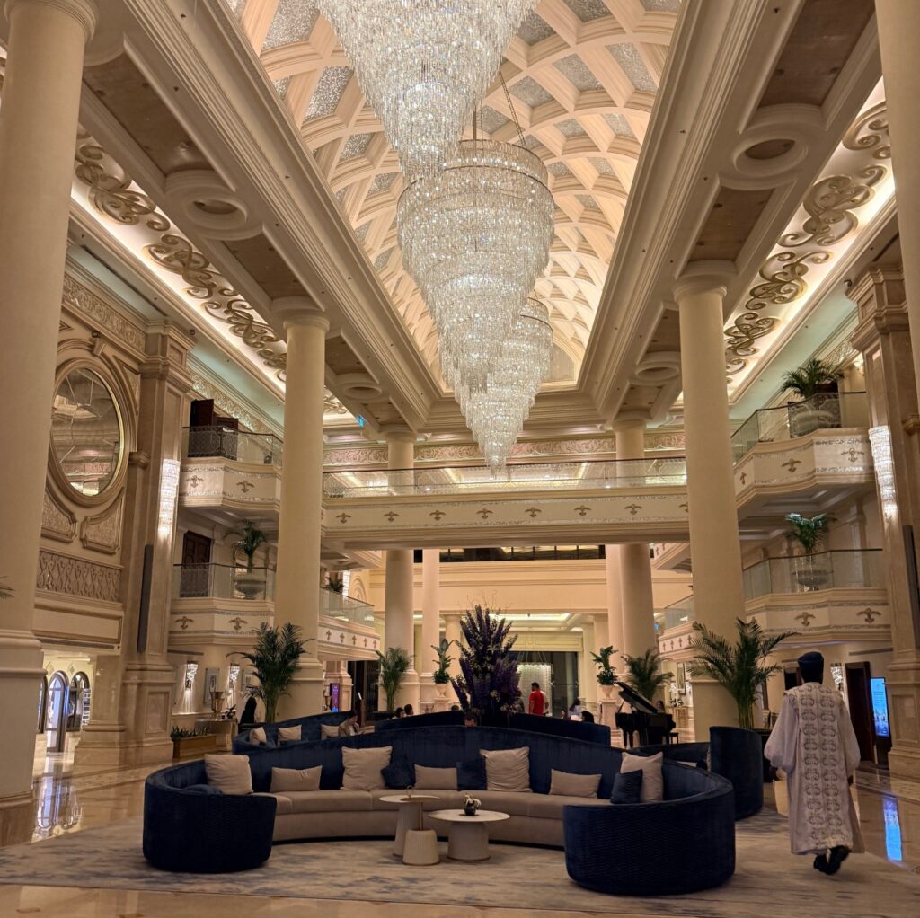 he elegant lobby of the Ritz Carlton Abu Dhabi Grand Canal