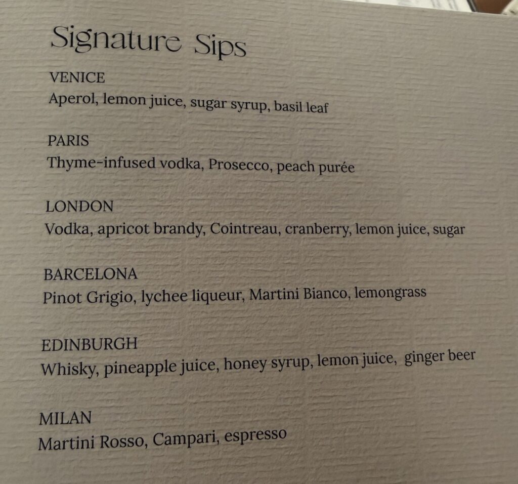 The Beam Dubai Cocktail Menu