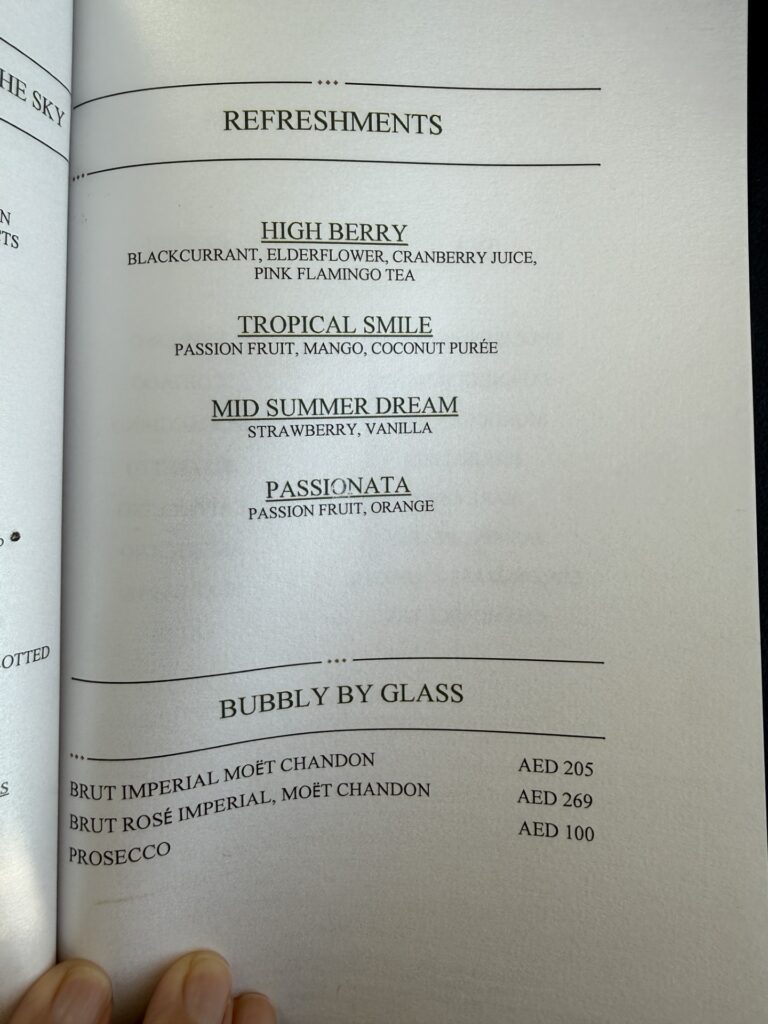 Atmosphere Afternoon Tea Mocktail Menu